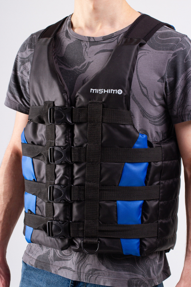 Жилет спасательный MISHIMO PRO Премиум качества Черно-синий в Красногорске