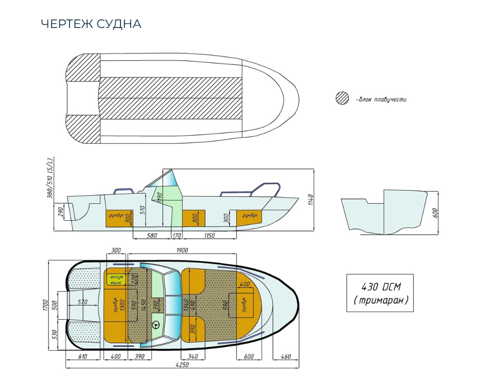 Стеклопластиковый катер Wyatboat-430 DCM (тримаран) в Красногорске