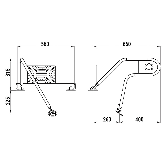 Стойка рулевая с креплением на баллон надувной лодки 25мм в Красногорске