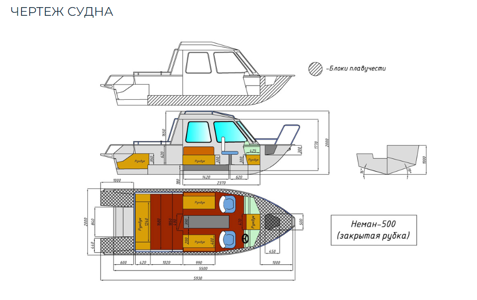 Алюминиевый катер Неман-500 (закрытая рубка) в Красногорске