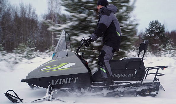 Миниснегоход Бурлак Азимут 20 л.с. , эл.запуск, реверс, тормоз гидравл, капот серый в Красногорске