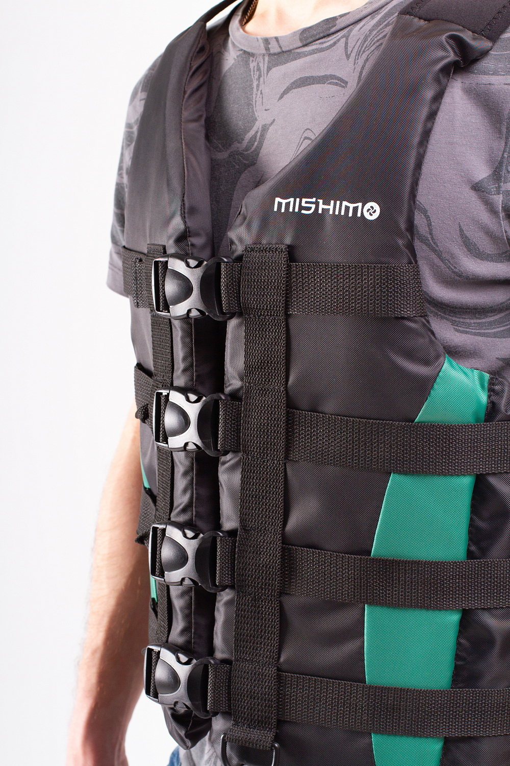 Жилет спасательный MISHIMO PRO Премиум качества Черно-зеленый в Красногорске