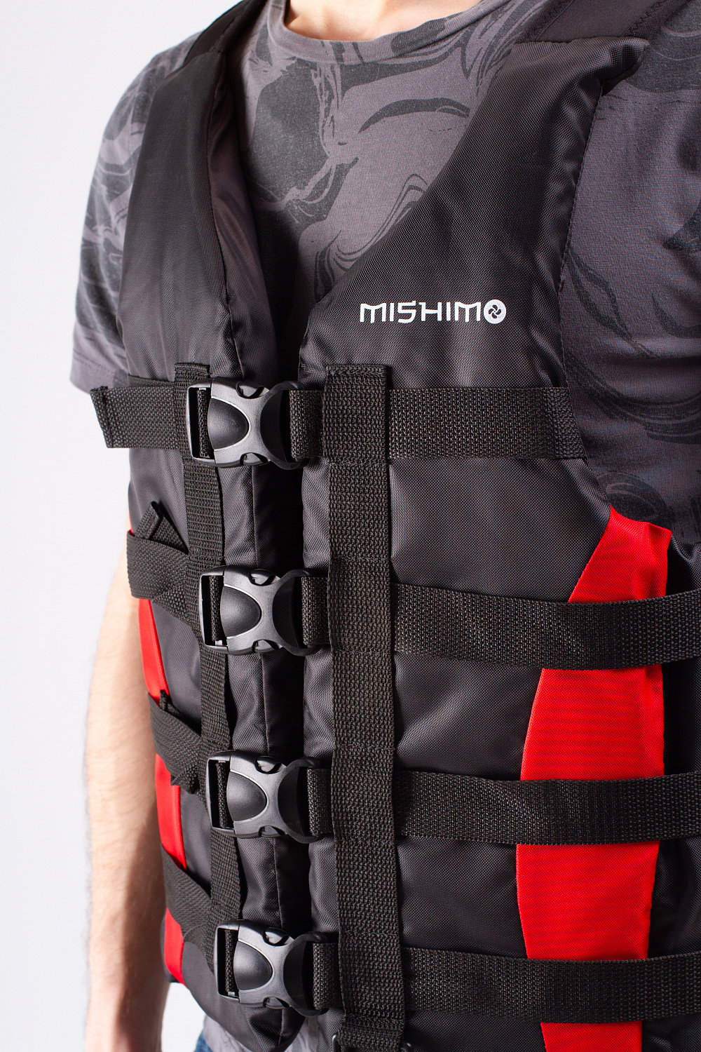 Жилет спасательный MISHIMO PRO Премиум качества Черно-красный в Красногорске